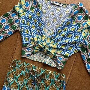 Zara Crop Top and Pants Set